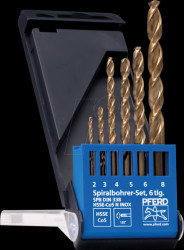 25298004 HSSE spiral drill set, INOX, DIN 338, 6 pieces