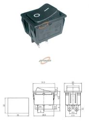 PRZEŁĄCZNIK KOŁYSKOWY 2POZ.4PINY ON-OF 250V 16A CZARNY MK621