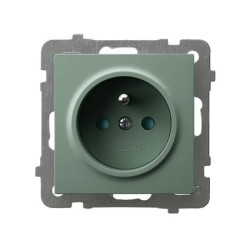AS Gniazdo pojedyncze z uziemieniem z przesłonami torów prądowych zielony mat GP-1GZP/m/84