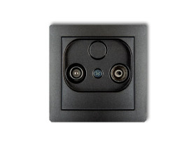 DECO Gniazdo antenowe RTV przelotowe 9dB grafitowy 11DG9P KARLIK