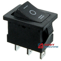 Przełącznik kołyskowy HQ 3pin/3p kołyskowy mały czarny