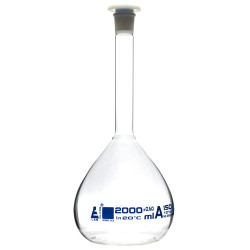 LabGlass Volumetric Flask with Stopper 2000ml Class &#x27;A&#x27; 29/32 Single