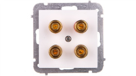 Sentia Gniazdo Głośnikowe Podwójne Białe 1458-10