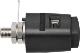 Quick pressure clamp, black, 30 VAC/60 VDC, 16 A, solder connection/cable lug, nickel-plated, SDK 504 / SW