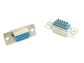D-SUB 15/3 VGA Gniazdo lutowane na kabel (2 szt)