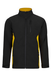 Kurtka typu softshell, 106004, rodzaj Unisex, XS, Czarny/żółty