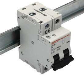 Wyłącznik nadprądowy MCB, Typ D, 2-biegunowy, 2A, 230V, 80V, na szynę DIN, Lovato, P1MB