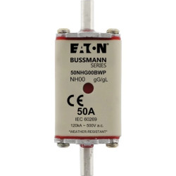 Wkładka bezpiecznikowa, nożowa, LV, 50 A, AC 500 V, 120 kA, NH00, gL/gG, IEC, 50NHG00BWP