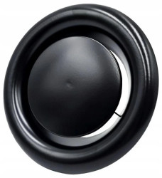 Anemostat wywiewny wyciągowy wypukły metalowy Fi 125 czarny