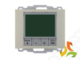 BERKER K.5 Cyfrowy regulator temperatury ze sterownikiem czasowym i stykiem zwiernym stal szlachetna lakierowana 20447104 HAGER