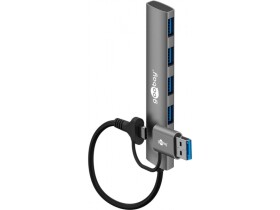 2 w 1 slim 4-portowy koncentrator USB, 5 Gbit/s wtyczka...