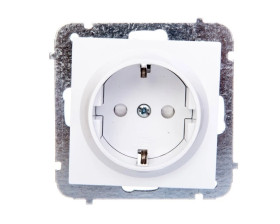 Sentia Gniazdo pojedyncze Schuko 16A z przesłonami białe 1437-10