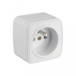 Gniazdo natynkowe pojedyncze GNBP250 2P+Z kolor biały 250V 16A
