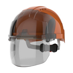 Kask ochronny, Pomarańczowy, ABS, Mikro, EVOVISTAshield