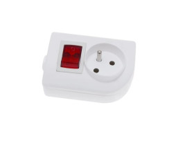 Rozgałęźnik do przedłużacza z wyłącznikiem 1-gniazdo z/u biały GN-10W