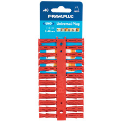 Rawlplug R-U1-RED-48-C Red UNO&#xAE; Plugs 6 x 28mm (Card 48)