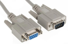 Kabel szeregowy, długość 5m, złącze A: Złącze D9-stykowe męskie, złącze B: Złącze żeńskie D9-stykowe