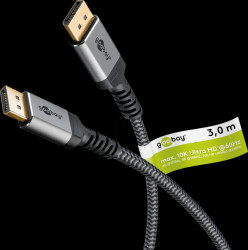 75686 Displayport 2.x cable, DP-DP, 16K 60 Hz, 80 Gbit/s, 3.0m