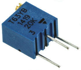 Potencjometr dostrojczy 20kΩ THT 0.25W 14 -zwoje Regulacja górna 1,8 mm