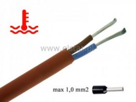 Przewód silikonowy SIHF 2x1,0 czerwony, linka, Cu