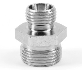 Złączka hydrauliczna, Złacze A: Stożek męski 24° DIN, Złacze B: Stożek męski 24° DIN, Stal, 400bar