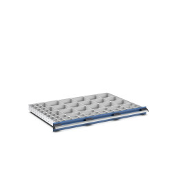 Regał magazynowy głębokość 750mm szerokość 1050mm wysokość 75mm Jasnoszary Polipropylen, Tworzywo sztuczne z recyklingu