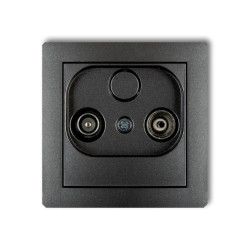 DECO Gniazdo antenowe RTV przelotowe 9dB grafitowy 11DG9P