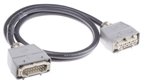 Wzmocnione złącze zasilania 16-pinowe HARTING 7A 600 V Żeńskie do męskiego