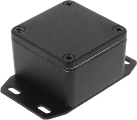 Aluminum die cast enclosure, (L x W x H) 51 x 51 x 31 mm, black (RAL 9005), IP65, 1590WLBFBK