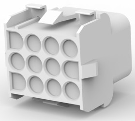 Socket housing, 12 pole, pitch 6.35 mm, straight, natural, 1-480709-0