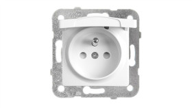 Panasonic Linnera S Gniazdo Pojedyncze Z/U Zprzesłonami Z Klapką Biały 91440070