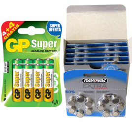 60 x bateria cynkowo-powietrzna Rayovac Extra Advanced 675 + 8 x LR6/AA GP SUPER