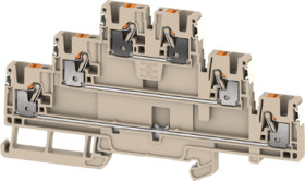 Multi level terminal block, push-in connection, 0.14-4.0 mm², 6 pole, 22 A, 8 kV, dark beige, 2771890000