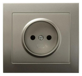 KIER Gniazdo pojedyncze b/u satyna light GP-1W/45