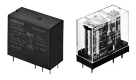 Przekaźnik mocy 24V DPDT Omron, montaż PCB