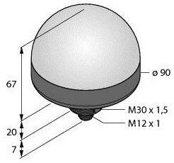 Lampa okrągła Turck K90LGRNQ światło ciągłe