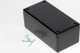 ABS enclosure, (L x W x H) 132 x 66 x 43 mm, black (RAL 9005), IP54, 1594DSBK