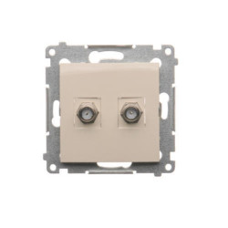 SIMON54 krem DASF2.01/41 Gniazdo typu F podwójne