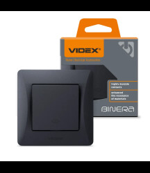 Łącznik 1 gang intermediate black graphite VIDEX BINERA