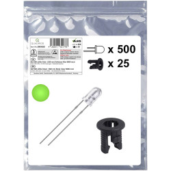 Quadrios 25O222 LED set Green Circular 3 mm 8000 mcd 20 mA 3.0 V Wired LEDs