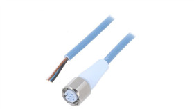 Złącze Okrągłe M12 Żeńskie Proste Z Wolnym Końcem Przewodów 4Pin...