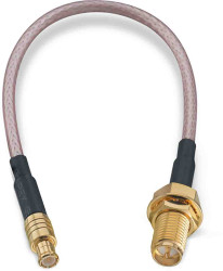 Kabel koncentryczny złącze A RP-SMA złacze B MCX długość 152.4mm typ kabla RG316 Z zakończeniem