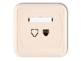 LIZA Gniazdo telefoniczne 1xRJ11 4-stykowe beżowy 1GLT-1 KARLIK