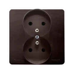 Simon Basic Gniazdo podwójne z/u kompletne czekoladowy BMGZ2/47