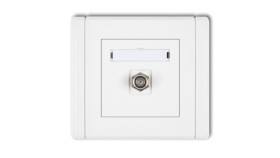 Flexi Gniazdo Antenowe Pojedyncze Typu F (Sat) Pozłacane Biały Fgf-1.1