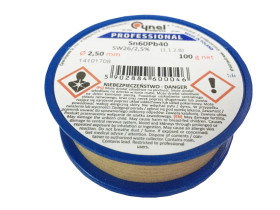 Cyna z topnikiem 2,50mm 100g S-Sn60Pb40 PB