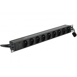 Listwa zasilająca RACK 19" 1U 9 gniazd z wtykiem C14 Alantec czarna 1,8m