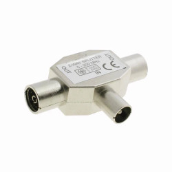 Trójnik antenowy metalowy 1 wtyk - 2 gniazda (5-900MHz)