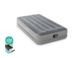 Intex 64112 TWIN DURA-BEAM PRESTIGE AIRBED W/FASTFILL USB PUMP Łóżko powietrzne (D x S x W) 1910 x 990 x 300 mm szary