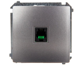 Simon Basic Gniazdo telefoniczne pojedyncze RJ11 stal inox BMTU.01/21